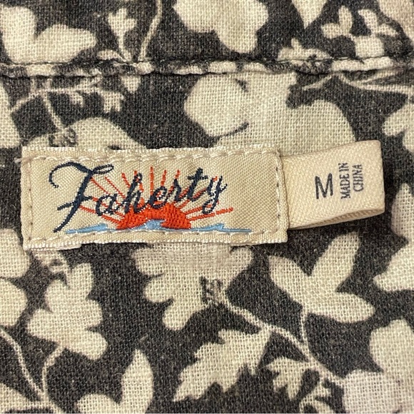 Faherty Floral Mini Dress in Black and Cream - Picture 8 of 9